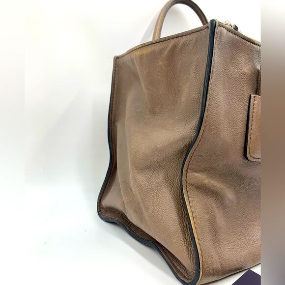 Auth PRADA Glacé Calf Pomice Twin Pocket Tote Bag Very Good Preloved Satchel - Picture 9 of 16